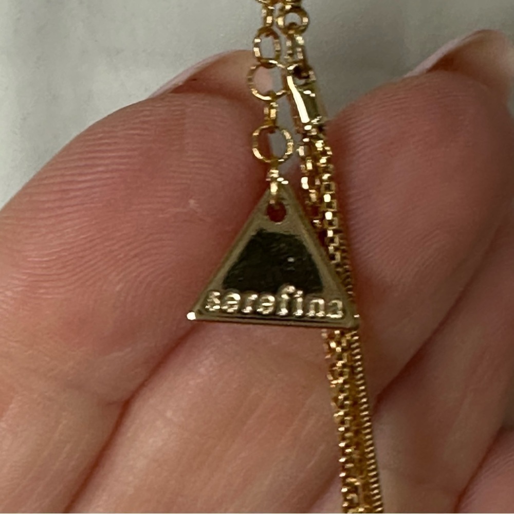 Anthropologie Serefina Triple Layer Necklace Gold - Picture 3 of 4